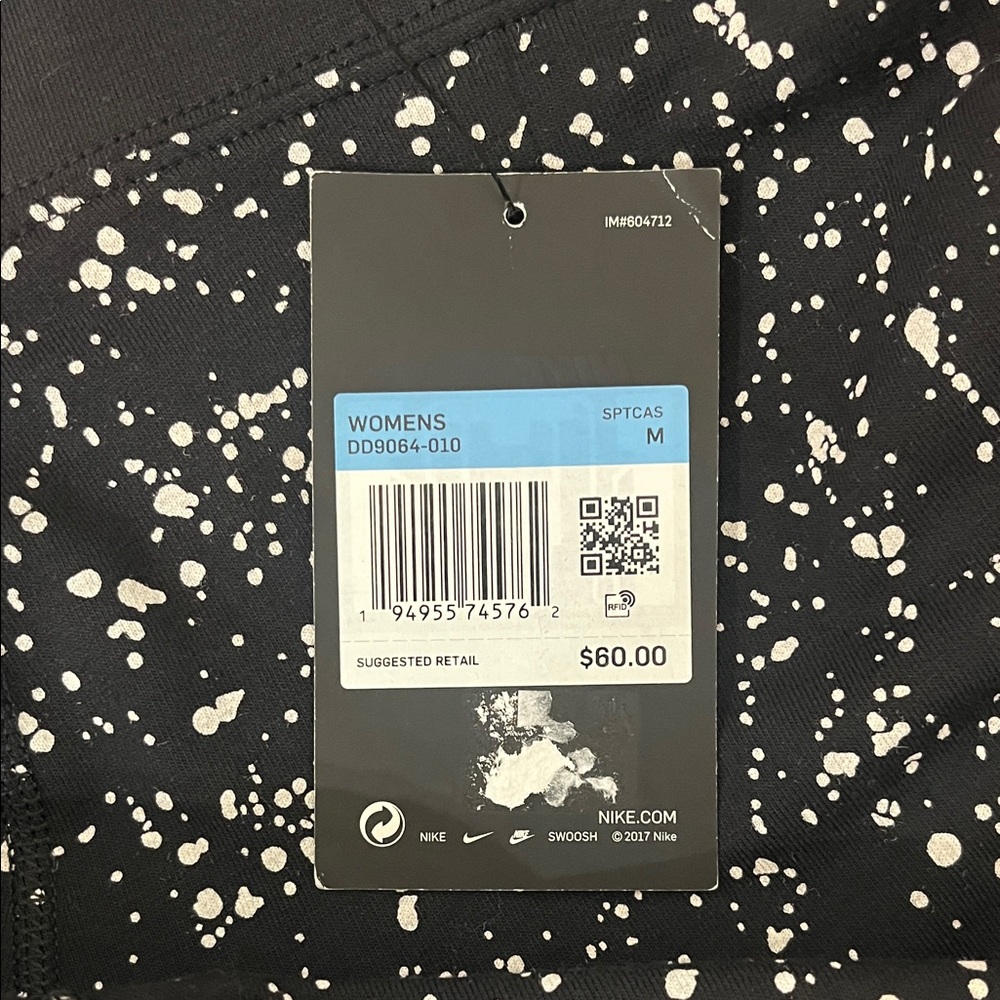 Nike JUST DO IT Women’s Medium Black Speckled Leggings - Picture 4 of 10